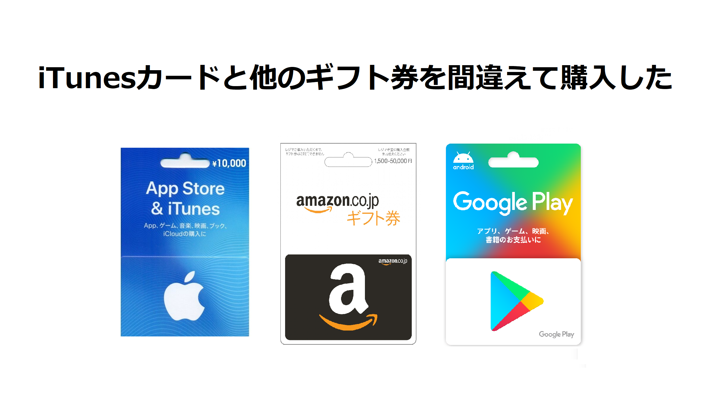 Itunesカードと他のギフト券を間違えて購入した